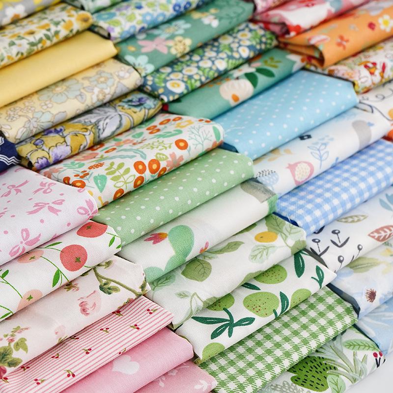 Pure Cotton Patchwork Fabric Set - Printed Fabric Scraps for Doll Clothes & Hair Ties, Handmade DIY Projects