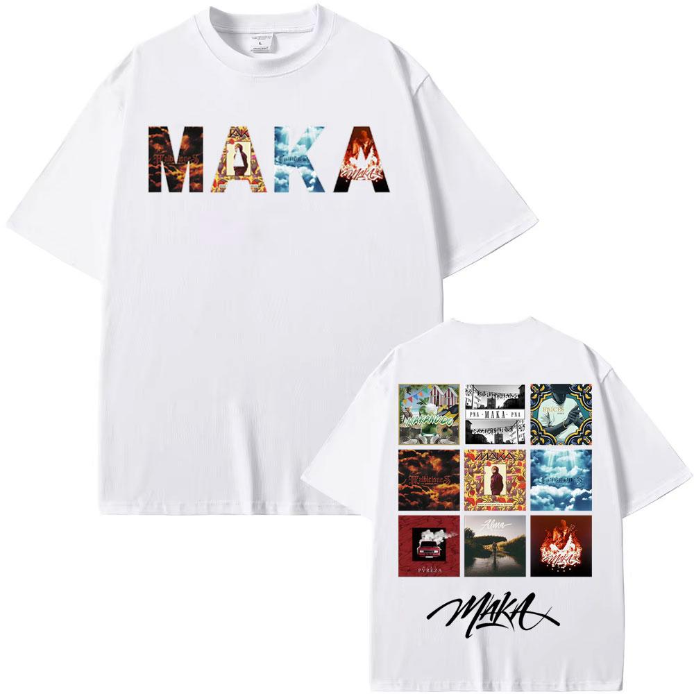 Rapper Maka Music Album Tour 2025 Cover T Shirts Men's Women Harajuku Hip Hop Punk T-shirt Summer Tops O-Neck T Shirt Streetwear