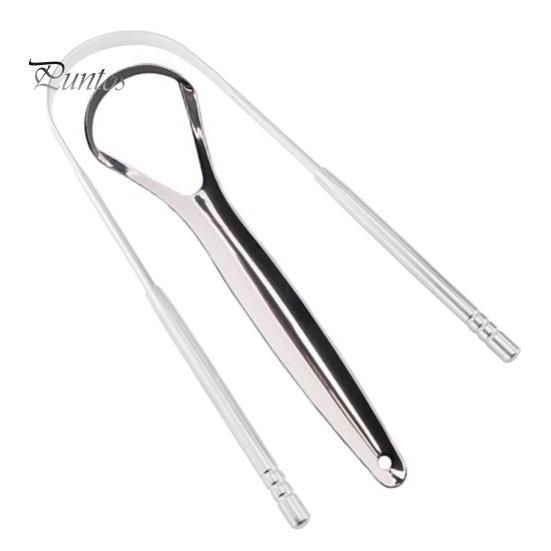 Stainless Steel Tongue Scraper Achieve Maximum Cleaning Anti-slip Handle Smooth Surface Semicircle Tongue Scraper