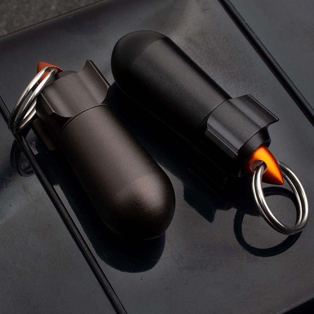 Healthy Care Tablet Container Pill Storage Box Pill Bottle Keychain Holder Aluminum Pill Case