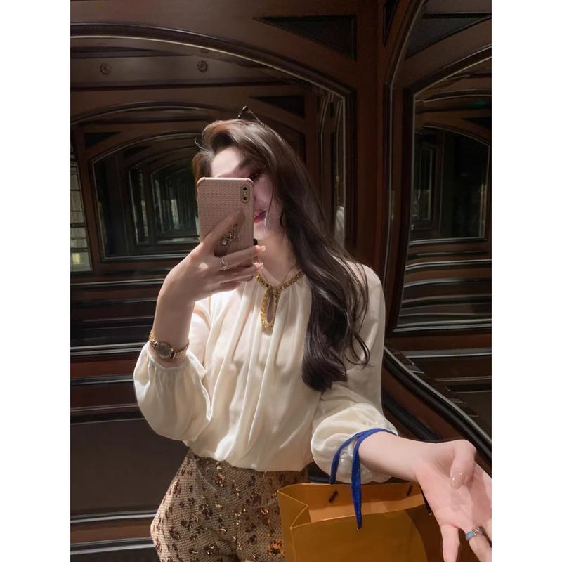 

Chic Sequin Chiffon Blouse M