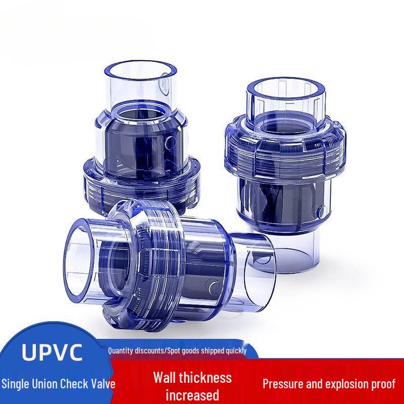 Válvula de Retenção de PVC Transparente com Rosca Única - Válvula de Parada Plástica de Aquário Sem Retorno Unidirecional (2 polegadas: 20-25-32-40mm)