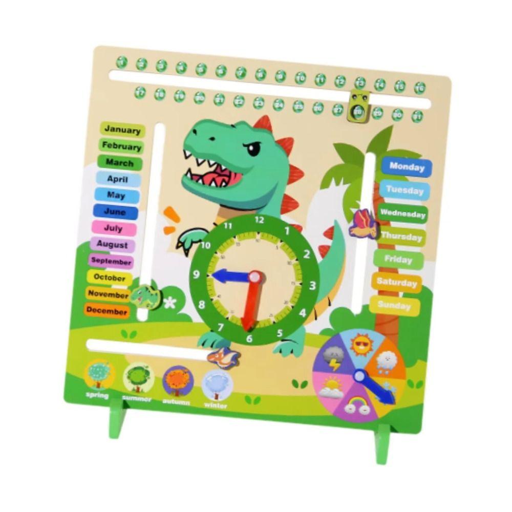 Early Education Daily Calendar Teaching Clock Puzzle Kids Wooden Montessori Toys  Party Trip