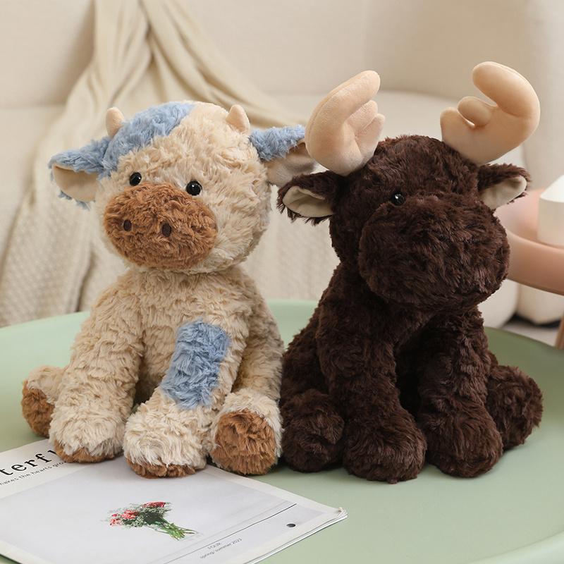 1Pc 25Cm Fluffy Lions Fox Piggy Cattle Peluche Toy Cute Sitting Animal Elephant Koala Bear Monkey Cow Polar Bear Dolls For Kids