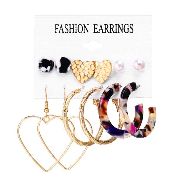 Women's Tassel and Pearl Crystal Stud Earring Set