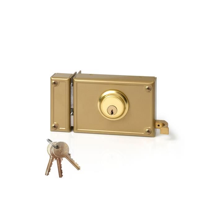 Serrure en applique - GENERIQUE - JIS 12-12i - A clé - Blanc - Européen