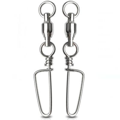 QISHUO Bearing Swivels with Snaps for Bluefish Stainless Steel Snap Ball Bearing Swivels for Lures and 25 34kg Fishing, High-Strength Fishing, Pieces,