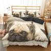 Haustier Mops Hund Bettwäsche Set Liebliches Tier 3D Druck Bettdecke Luxus Bettbezug Set Heimtextil Dekor Twin Queen King Einzelgröße