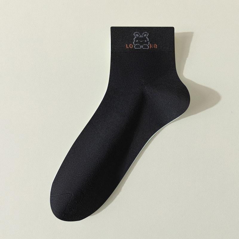 5 Paar Dünne Atmungsaktive Schweißabsorbierende 7A Antibakterielle Geruchshemmende Reine Baumwolle Röhrensocken für Damen, Frühling und Sommer