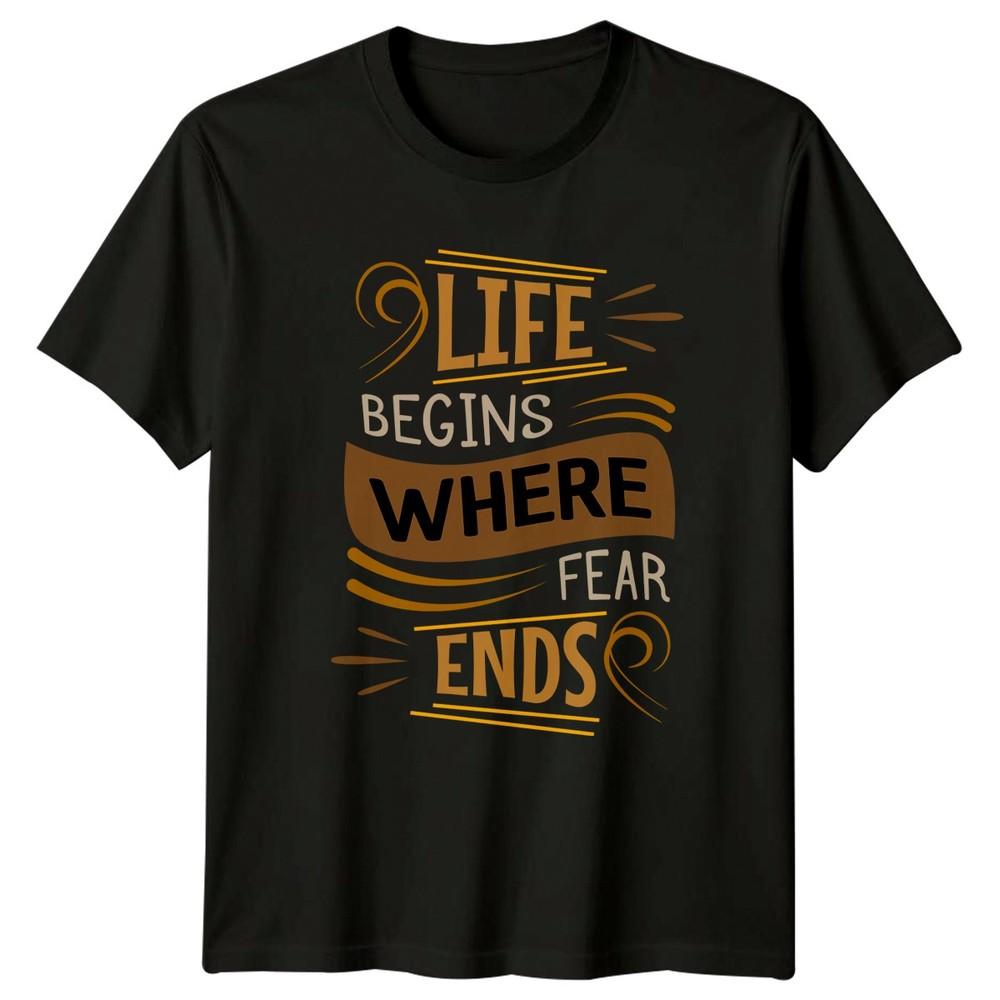 Life Begins Where Fear Ends TShirt Personal Growth Motivational Birthday Gift