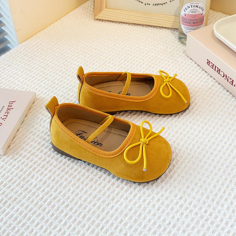 Flat-bottomed suede ballet shoes single shoes women's shoes 2025 new doll shoes one-word elastic Mary Jane versatile