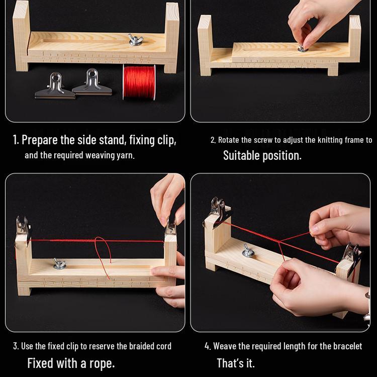 DIY Red String Bracelet & Necklace Kit: Handmade Jade Thread with Chinese Knot, Wood Crafts & Pendant Materials