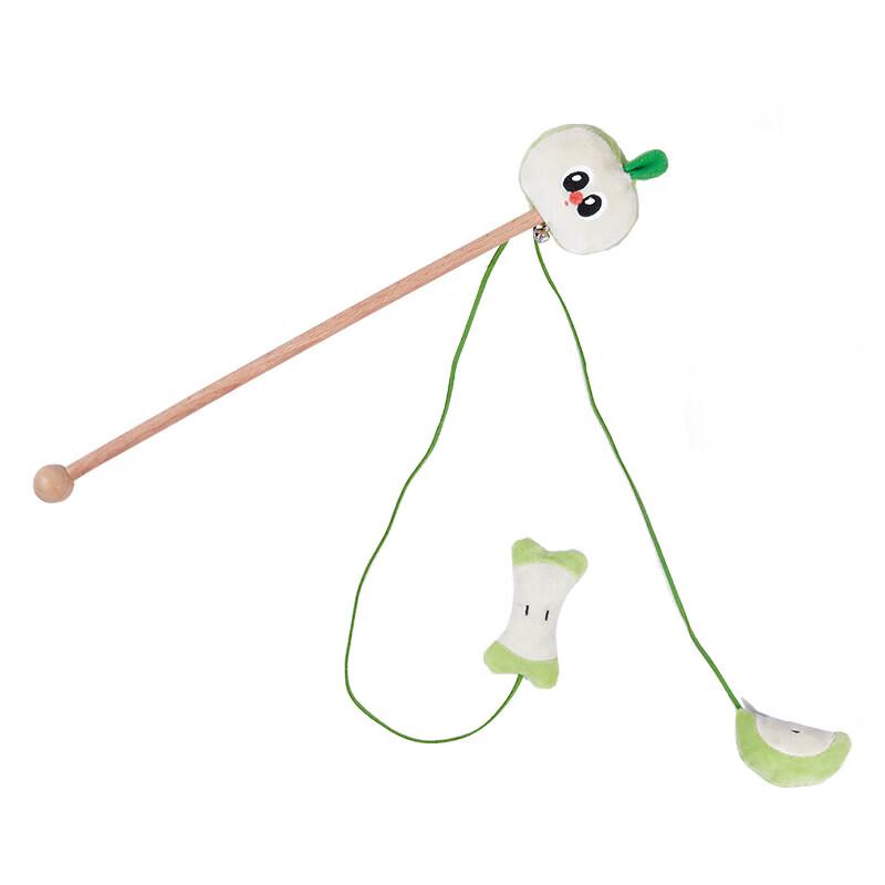 EETOYS Wooden Cat Teaser Wand with Bell