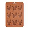Silicone Eagle Ice Tray 9-Cavity Easy Release Chocolate Biscuit Mold DIY Creative Animal Shape Ice Cube Maker for Kitchen Baking