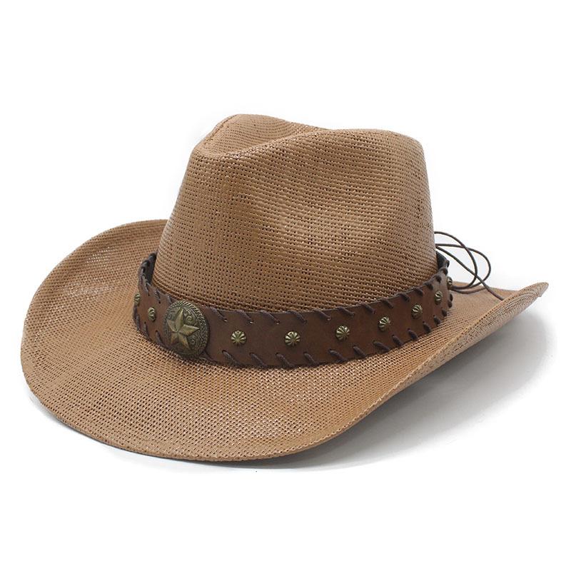 Hot Sale Hardshell Straw Western Panama Cowboy Hat Knight Hat Beach Visor Sun Hat