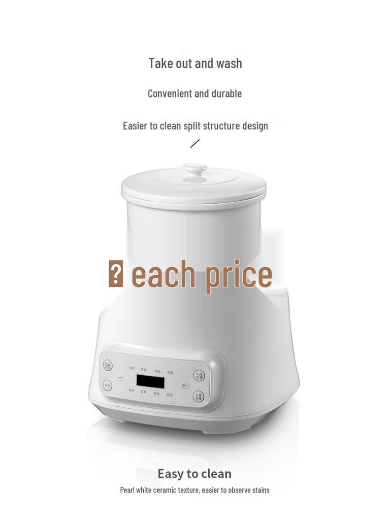 Ceramic Double-Boiler Stew Pot, 110V Electric Multi-Functional with Inner Pots and Stewing Cups, Fully Automatic for Soup and Bird's Nest.