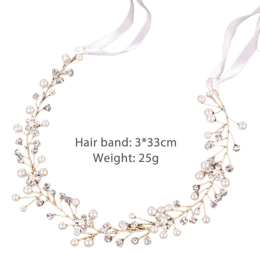 Crystal Pearl Headband Tiaras Flower Headpiece Hair Vine Women Hair Jewelry Bridal Hair Accessories Bridal Headpiece Hairband