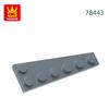 Non-Toxic 80Pcs/Lot 78443 Left Tooth Flat 6+1Dots Building Blocks Moc Accessories Compatible With Assembles Bricks Children Toys