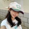 Quick-drying headscarf hat embroidery cute idyllic sunshade triangle strap baseball cap skateboard bag head color matching cap