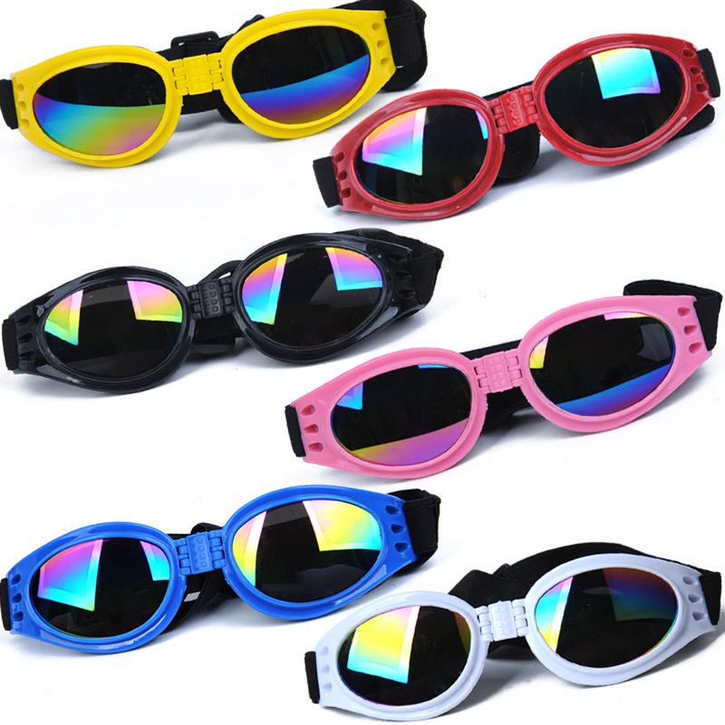 

Foldable Dog Sunglasses: UV Protection, Windproof, Cool Design One Size білий