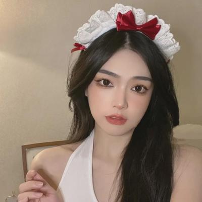 Französisches Retro-Spitzen-Schleifen-Stirnband: Süßes Dienstmädchen-Kopfstück für Halloween