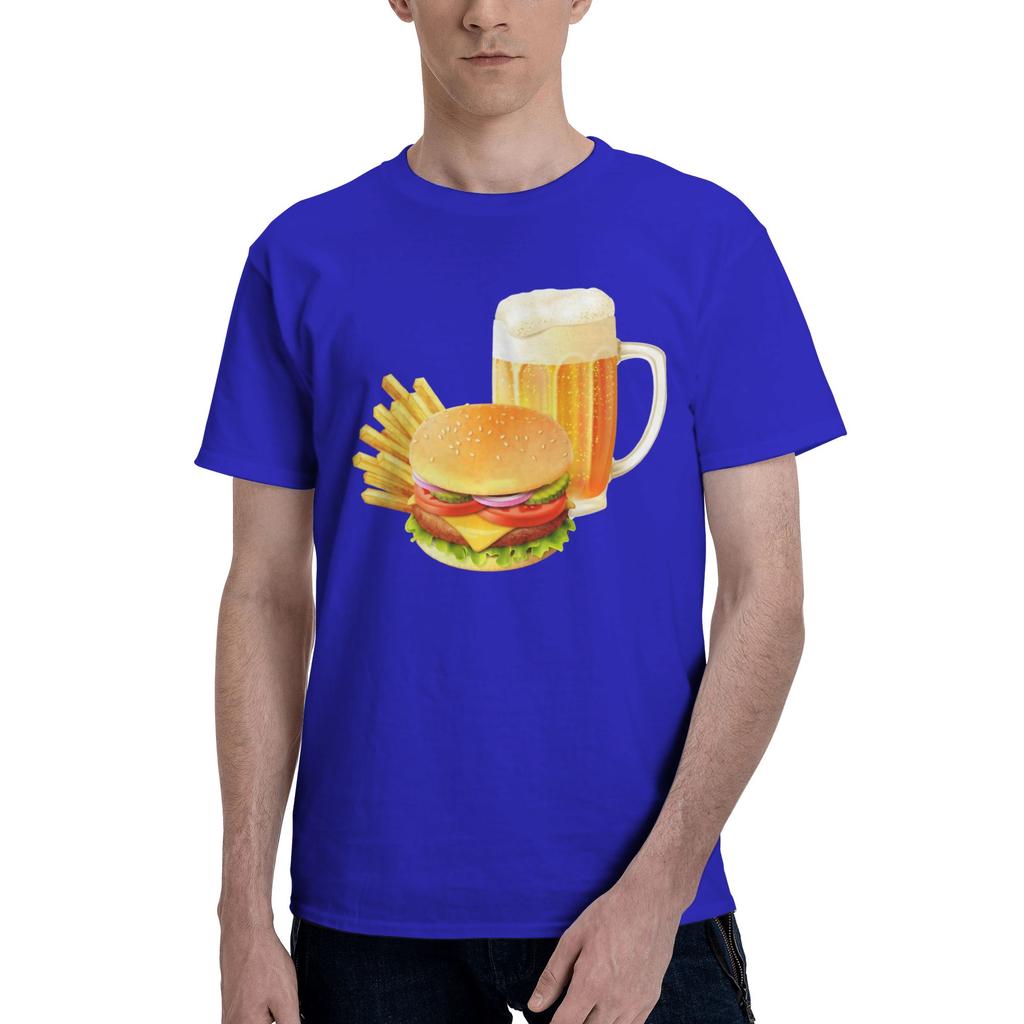 1 Piece Fast Food Funny Graphic 100 Cotton Tshirt Cheeseburger Tops Tees For Unisex