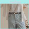 Modern Genuine Leather Waist Belt With Smooth Alloy Buckle Casual Dress Accessory For Women