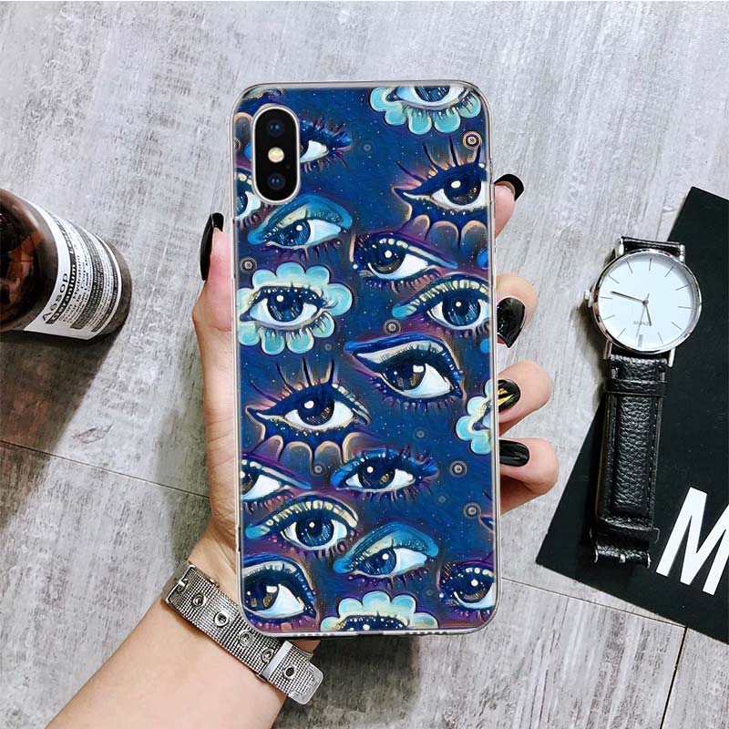 Lucky Blue Evil Eye Phone Case For iPhone 17 Air 16 15 Plus 11 14 Pro Max 13 Mini 12 7 8 + SE Pattern Art Customized Cover 17 Ai