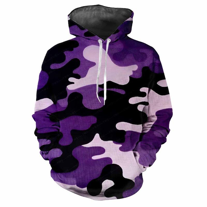 Jungle Camouflage Printed Hoodie Men Spring Autumn Street Sweatshirt Loose Casual Outdoor Sports Top Long Sleeve Hoodies