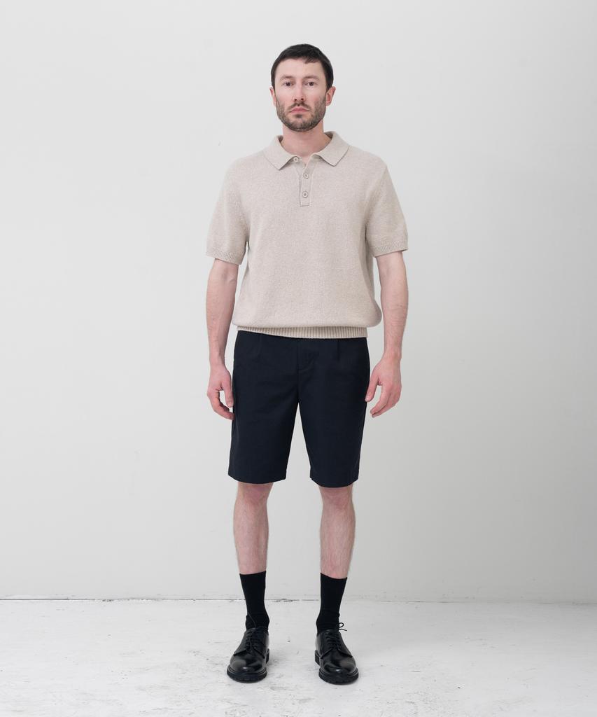MANNERGRAM Upw Washable Cotton Polo Short Sleeve Knit Light Beige