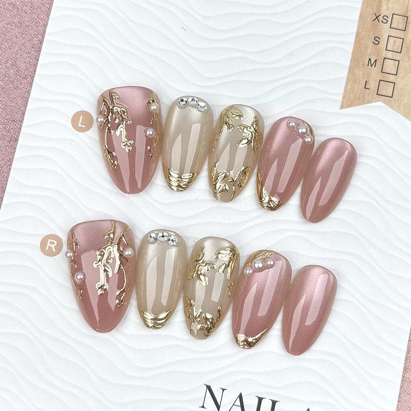 Summer European American 3D Strawberry Cherry Almond Nail Art Gel Tips