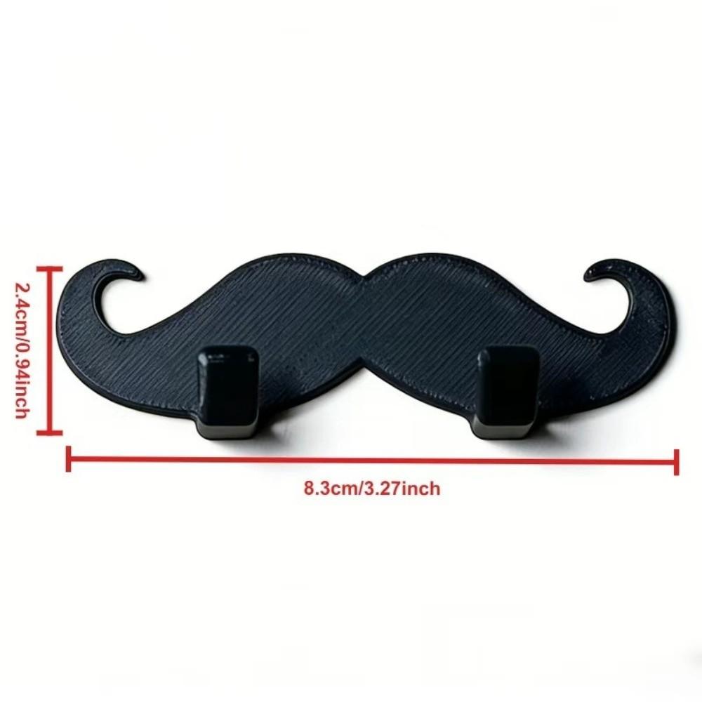 3pcs 3D Printed Beard Shape Hook Multifunctional Wall Hanger Holder Wall Storage Hook Bedroom