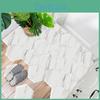 Stitching 3d White Self Marble Adhesive Tiles Sticker Antislip Waterproof Wall Hexagon Decals Bathroom Decor