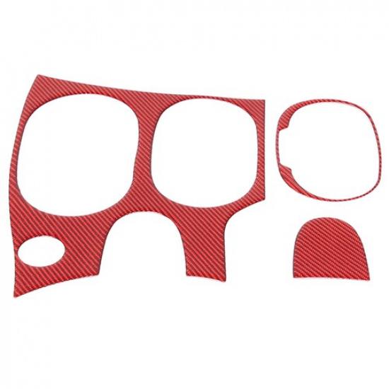 Red Carbon Fiber Central Console Gear Shift Trim Sticker for Corvette C6 05-13