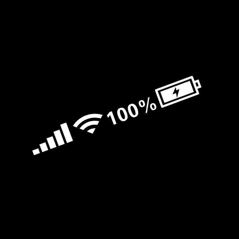 Funny Reflective Wifi Battery Level Car Stickers Colorful Decoration Logo Decals Car Rear Windshield Body Auto Sticker