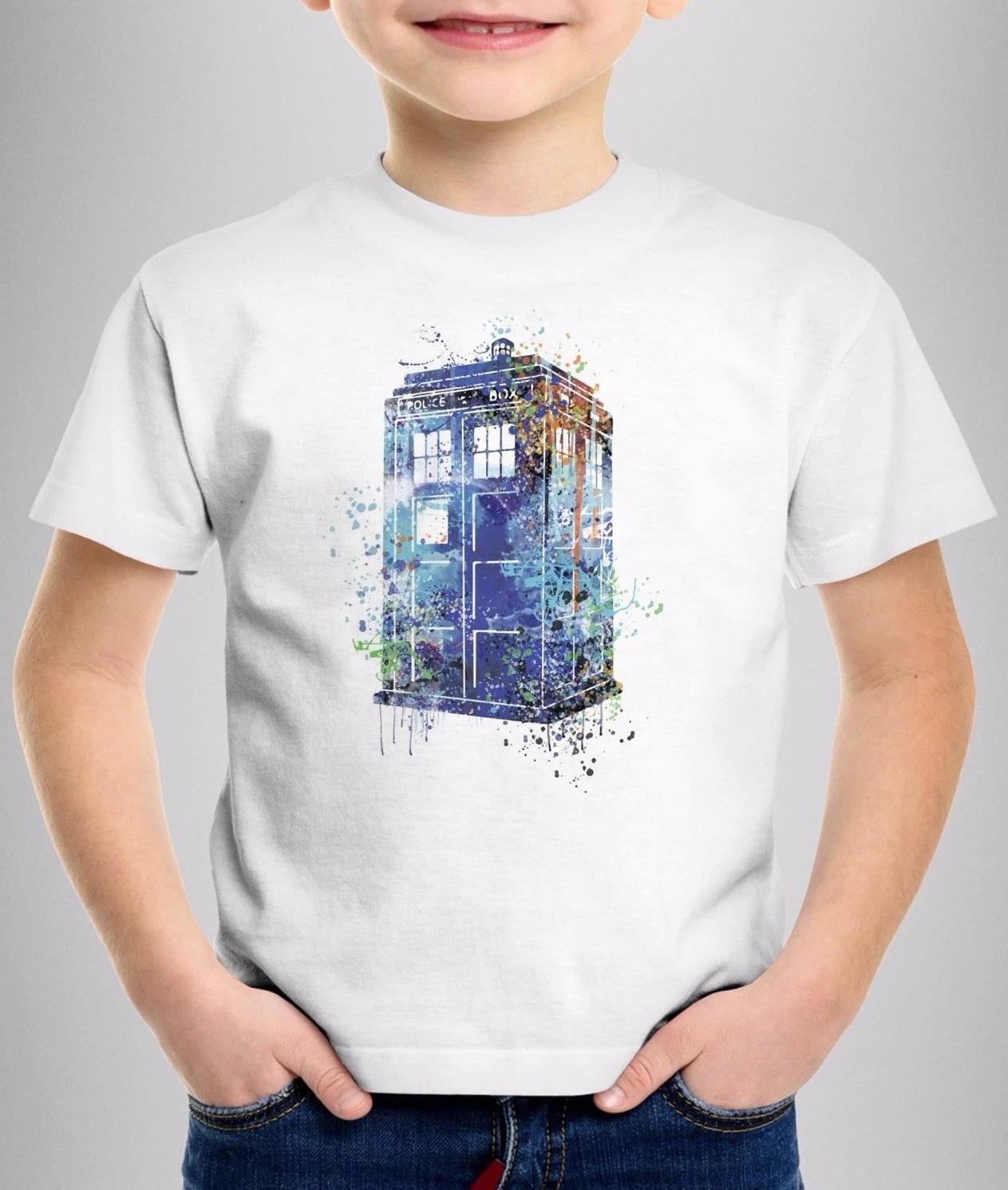 Doctor Who Tardis Art - Kids T-shirt Tee - Funny Gift - Boys Girls Dalek Art 120