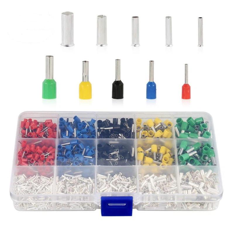800/1200/1900Pcs Wire Ferrules Kit Awg22-7 Wire Crimp Pin Terminals Ve Terminals Kit Ferrule Connectors Assortment