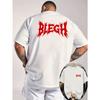 European Size 2026 Summer Men'S New Casual Sports Short-Sleeve T-Shirt, Ribbed Round Neck Top, Double-Sided Printing On The Front And Back