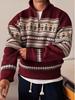 Cleanfit Retro Fair Isle Rode Polo met Rits