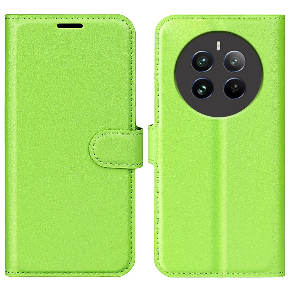 For Realme 12 4G/12+ 5G Case Litchi Texture PU Leather Folio Flip Wallet Phone Cover