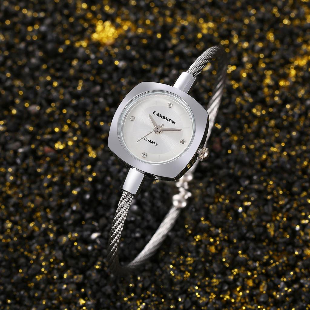 Trendy Quartz Women's Watch with Simple Open Cuff Design