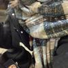 Tassel Retro Contrast Plaid Scarf Women's Niche Winter Korean Versatile Warm Scarf Student Imitation Cashmere Shawl