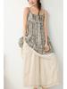 Sweet Mori Girl Lace Camisole Dress: Retro Midi-Length Layered Skirt for Women, Features Dye-Painted Leaf Design, Spring Arrival.
