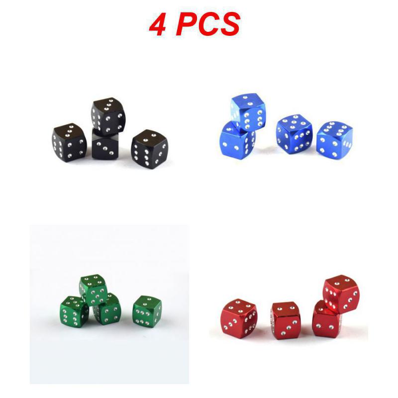 2/3/4PCS Dice Valve Caps Durable Portable Corrosion Resistant Design Aluminum Alloy For Car Motorcycle Bike Truck Automobile