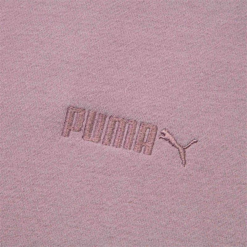 Puma Fleece Embroidered Crewneck Sweatshirt Men Tops Pink Purple 534365-64