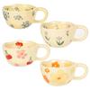 Ceramic Coffee Mug Creative Flower Pattern Cup Dishwasher Microwave Safe Handmade Porcelain Latte Tea Milk Cup for Office Home