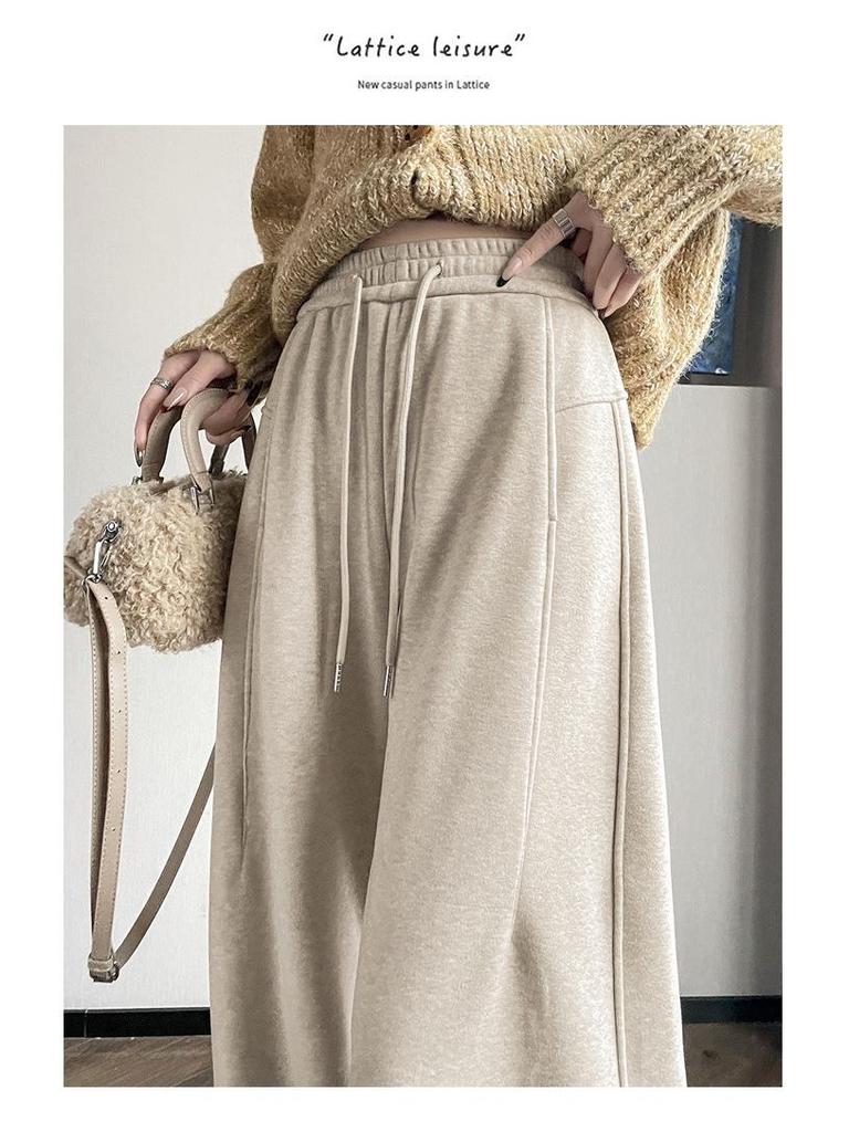 Fluffy Thickened Banana Wide-Leg Sweatpants, Unisex Autumn/Winter 2025, Versatile High-Waisted Style, Popular Hot Seller