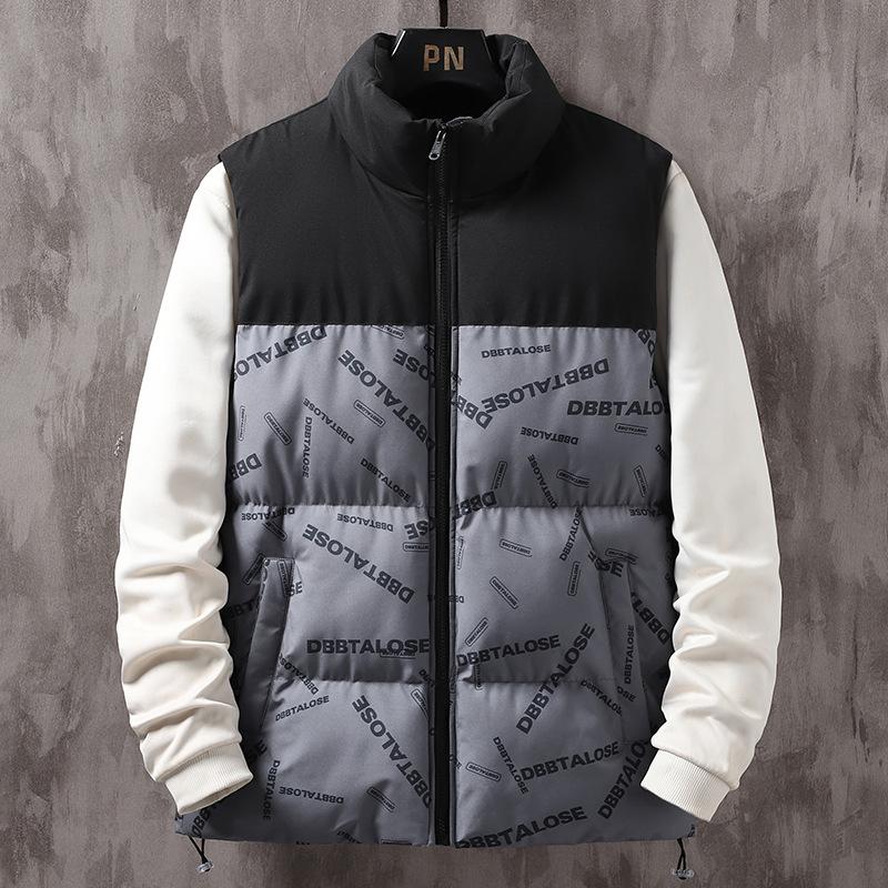 

Жилет одежда осень и зима утолщенный теплый в гонконгском стиле жилет куртка для пары модный жилет 5XL серый