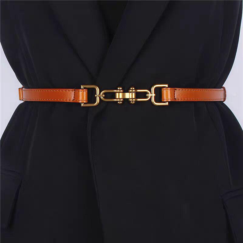 Women's Genuine Leather Retro Skirt Belt - 2023 High-End Design for Sweaters & Outerwear.