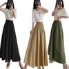 Women Long Skirt Muslimah Plus Size High Waist Plain Maxi Skirt For Casual Wear**